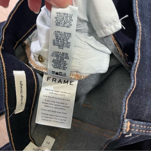 Frame Denim Le High Straight Jeans Cabana Raw Stagger Hem 27 - Picture 8 of 10